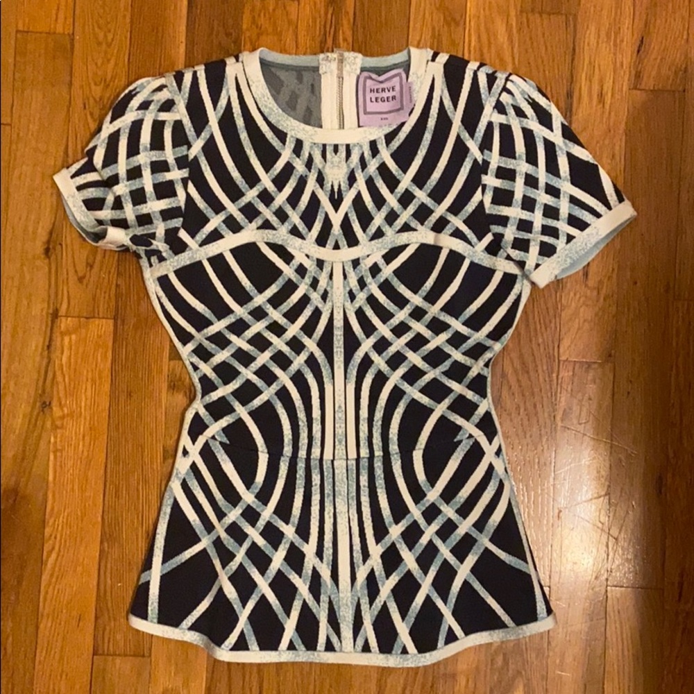 Herve Leger jacquard print top